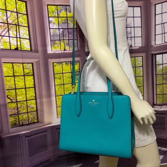 Kate Spade Rowe Medium Top Zip Satchel handbag -Stone Blue - Picture 2 of 9